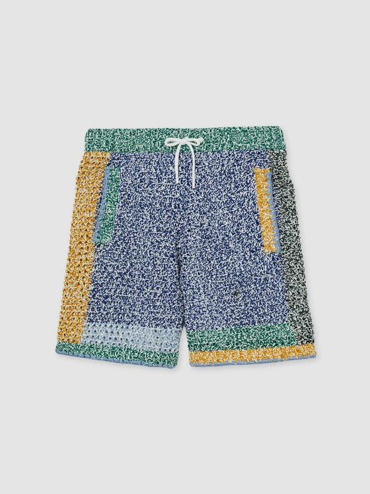 | Tom Daley Crochet Panel Shorts Yellow/Green/Blue Multi | Mens