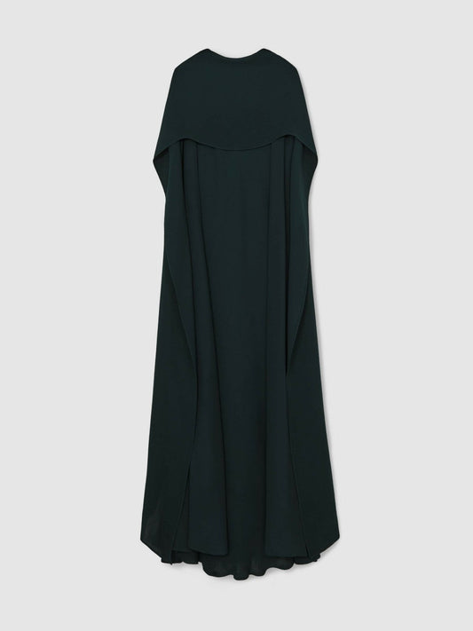 Petite Crepe Cape Maxi Dress Teal Green | Womens
