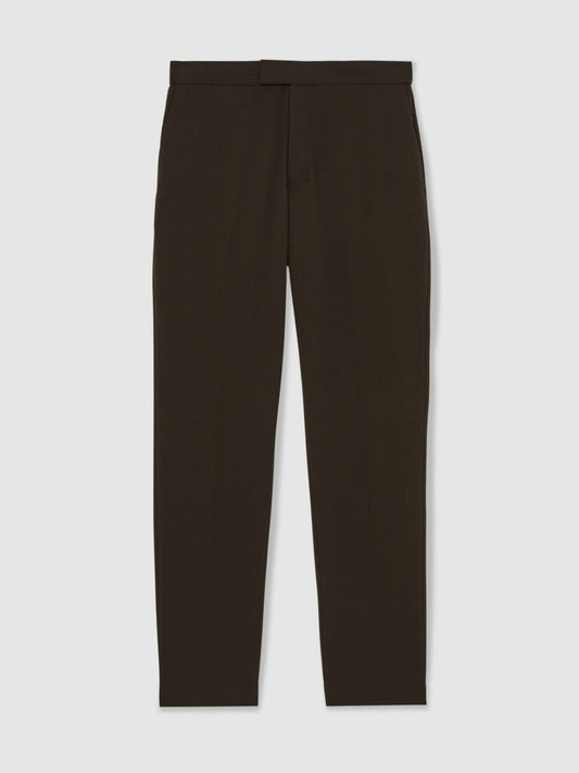 Slim-Fit Internal-Drawstring Trousers Brown | Mens