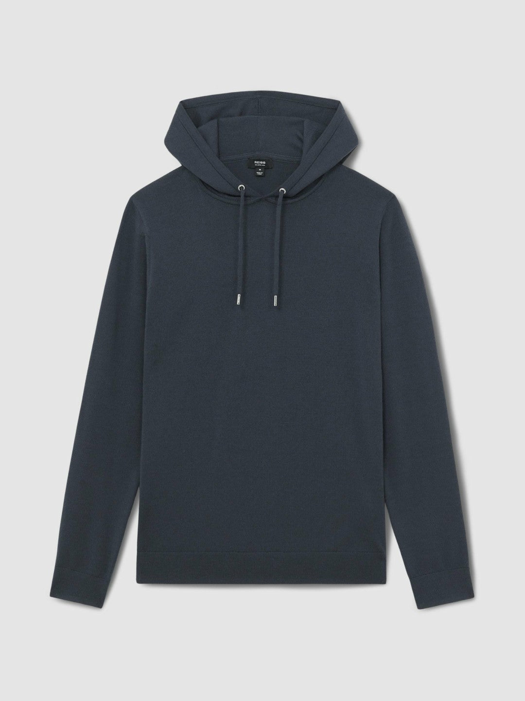 Merino Wool Drawstring Hoodie Midnight Navy | Mens