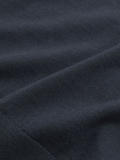 Merino Wool Drawstring Hoodie Midnight Navy | Mens