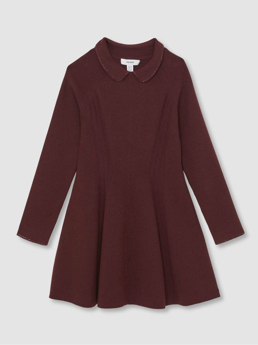 13-14 yrs Embellished Collar Knitted Dress Berry | Children