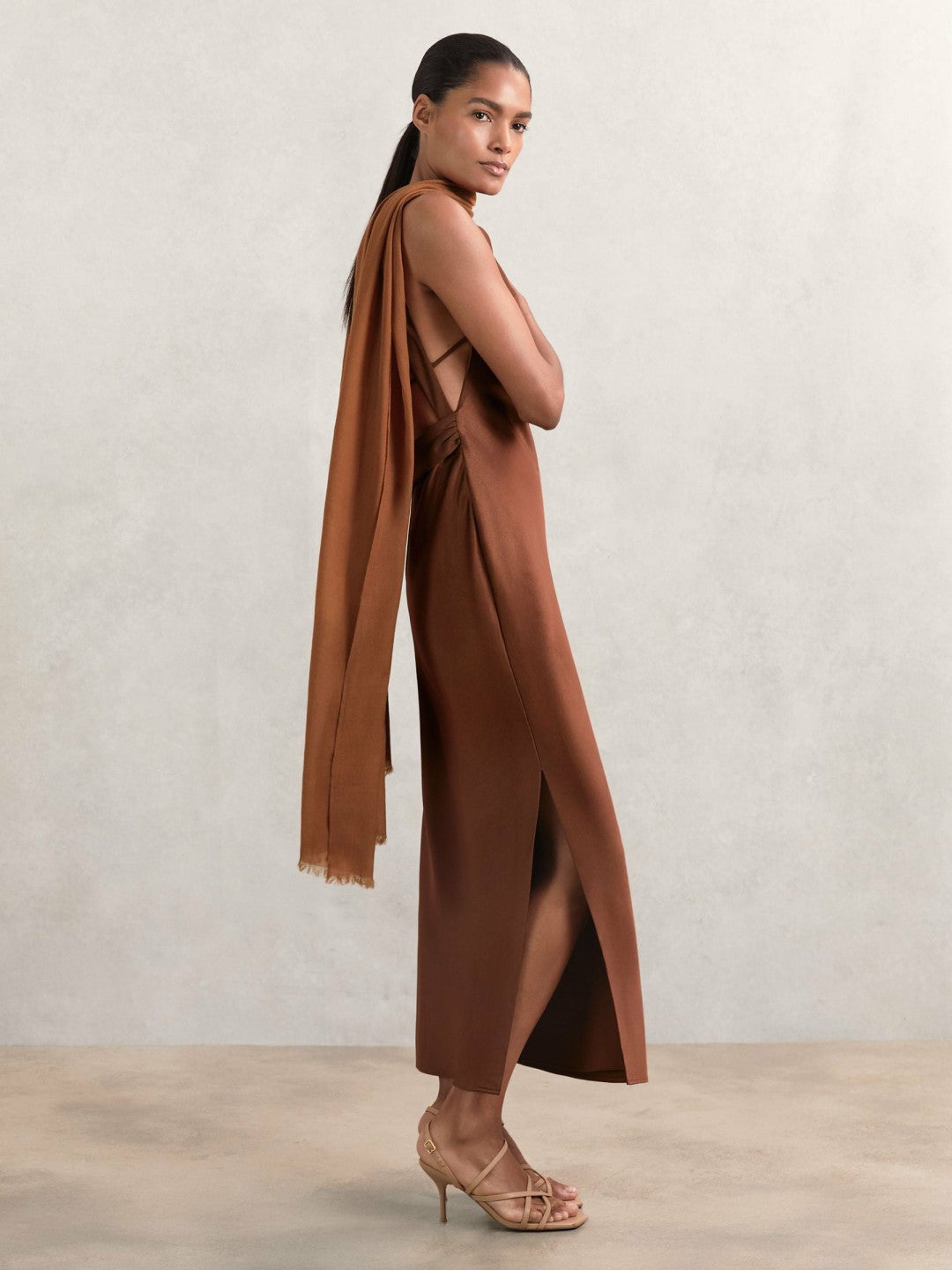 Wool-Cashmere Lightweight Scarf Camel | Womens