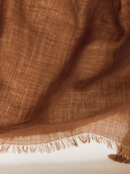Wool-Cashmere Lightweight Scarf Camel | Womens