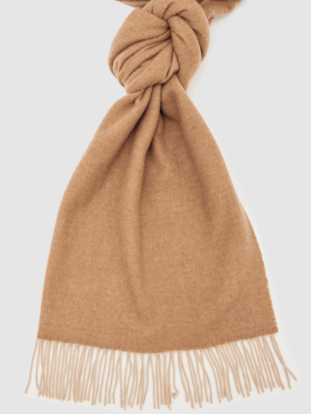 Wool-Cashmere Scarf Taupe | Womens