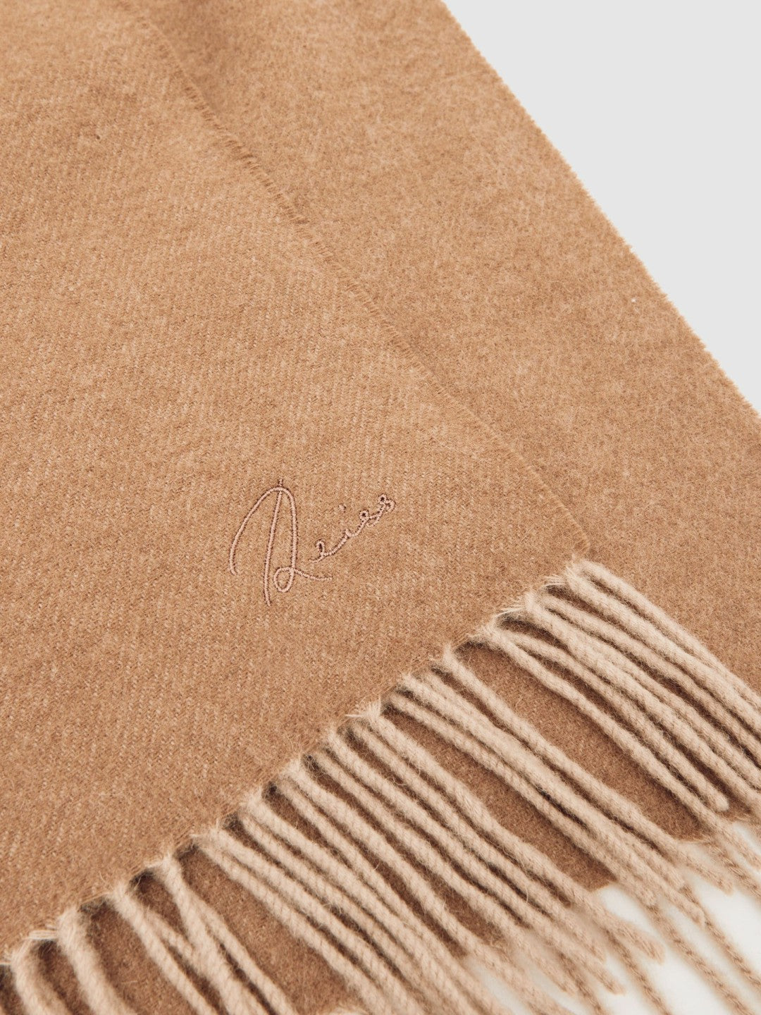 Wool-Cashmere Scarf Taupe | Womens
