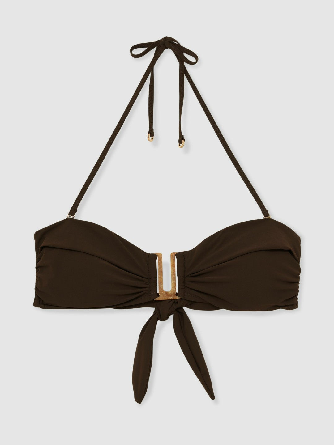 Removable Strap Bandeau Bikini Top Chocolate | Womens