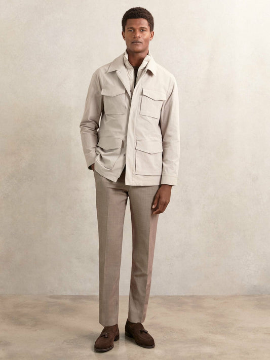 Removable-Gilet Safari Jacket Stone | Mens
