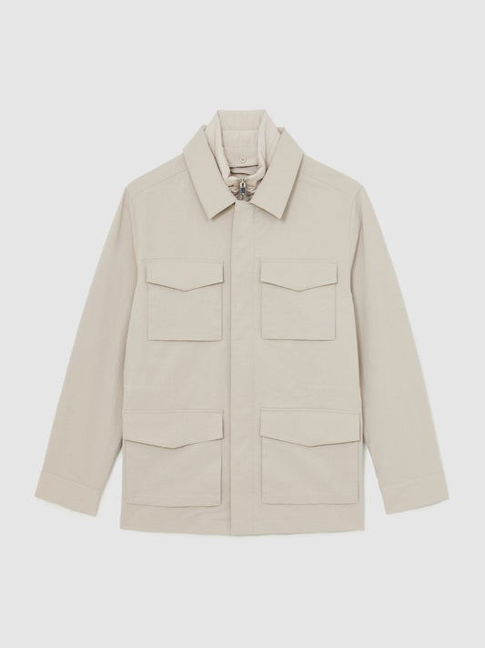 Removable-Gilet Safari Jacket Stone | Mens