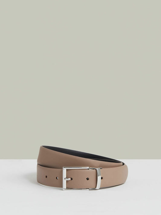 Reversible Leather Belt Dark Stone/Navy | Mens