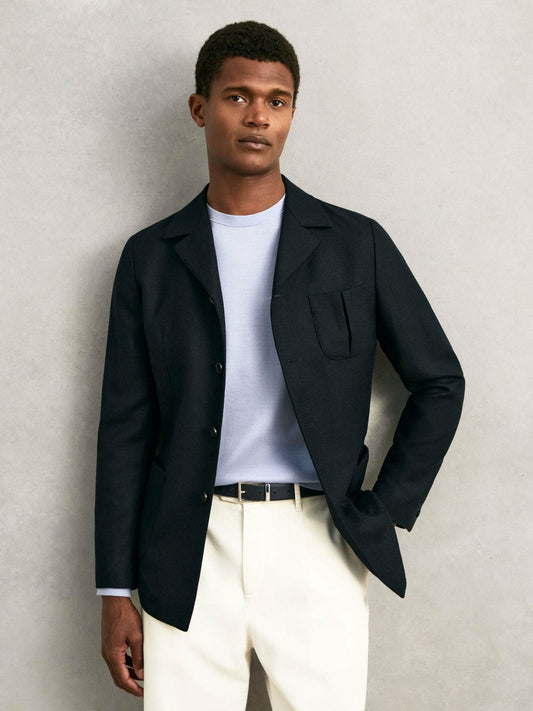 Reversible Leather Belt Dark Stone/Navy | Mens