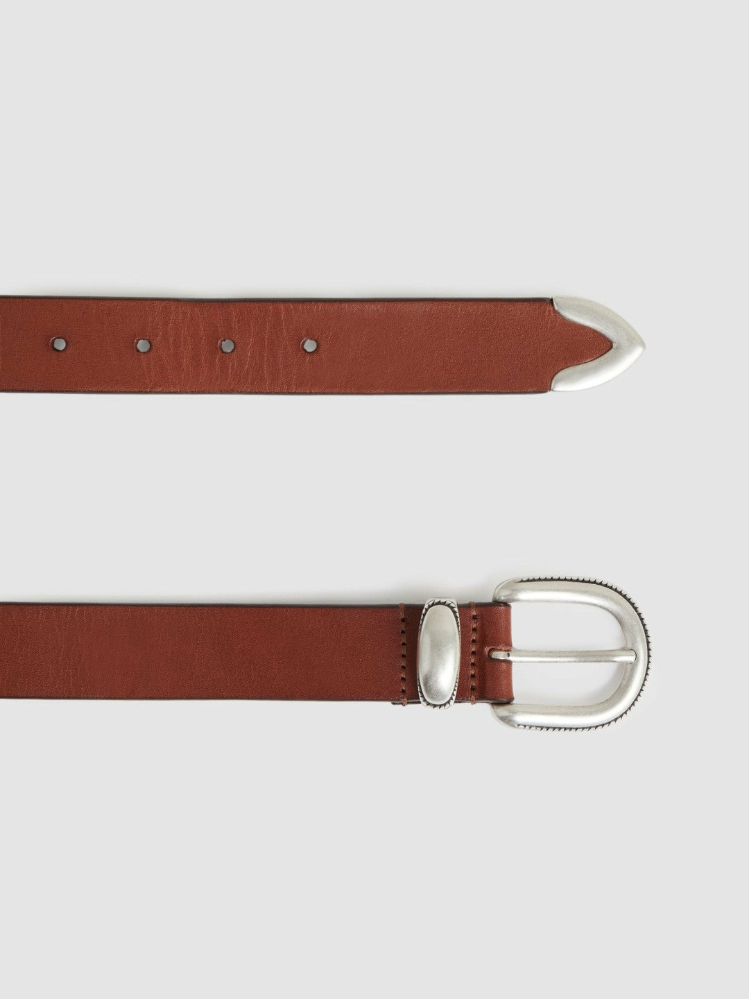 Leather Western Belt Tan Brown | Mens