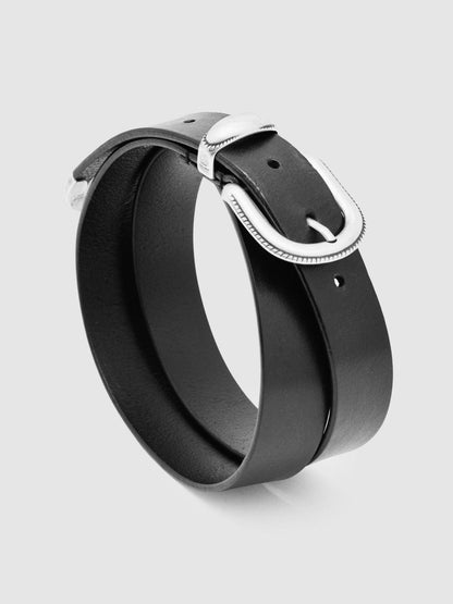 Leather Western Belt Black | Mens