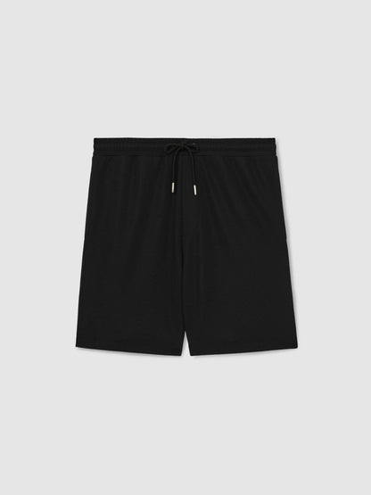 Textured Drawstring Shorts Black | Mens