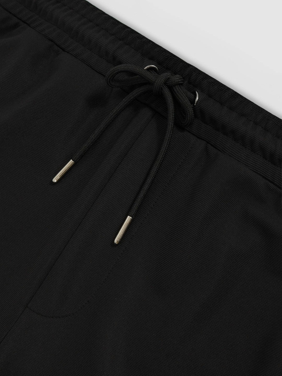 Textured Drawstring Shorts Black | Mens