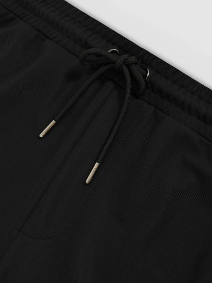 Textured Drawstring Shorts Black | Mens