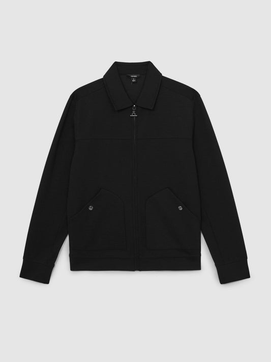 Interlock Zip Through Overshirt Black | Mens