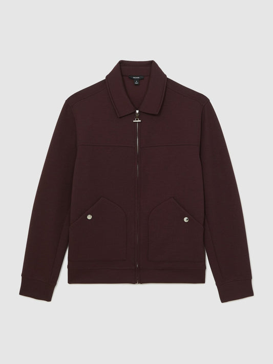 Interlock Zip Through Overshirt Cherry Red | Mens