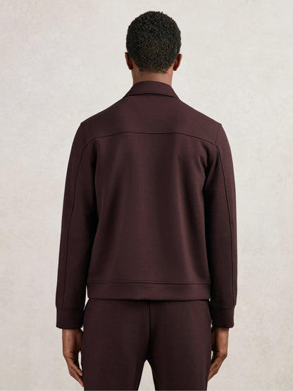 Interlock Zip Through Overshirt Cherry Red | Mens
