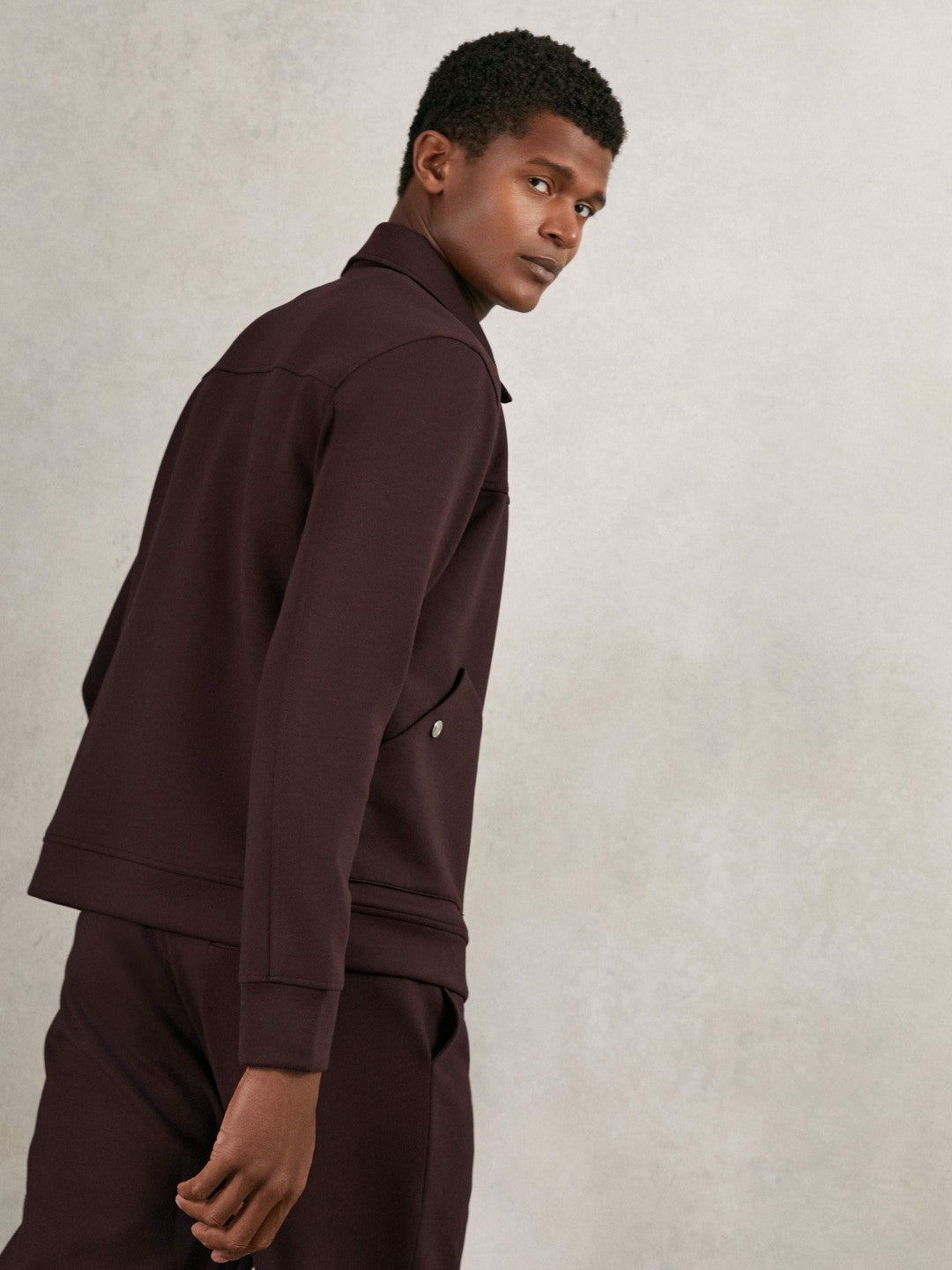 Interlock Zip Through Overshirt Cherry Red | Mens