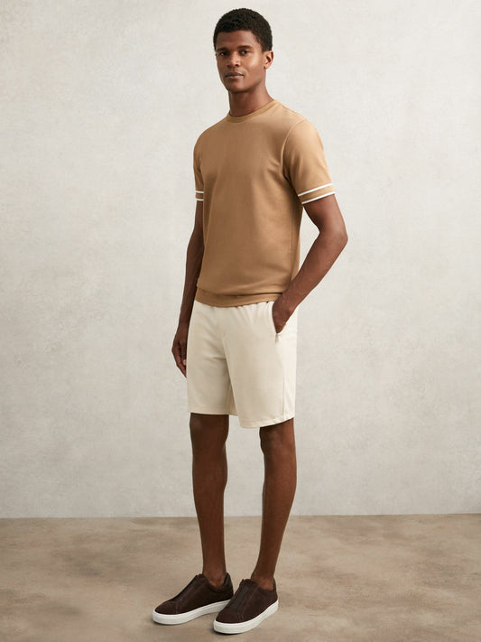 Textured Drawstring Shorts Stone | Mens