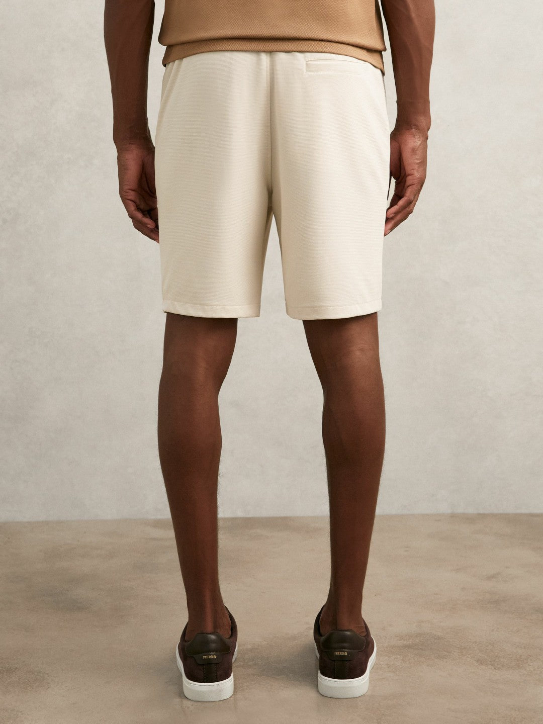 Textured Drawstring Shorts Stone | Mens