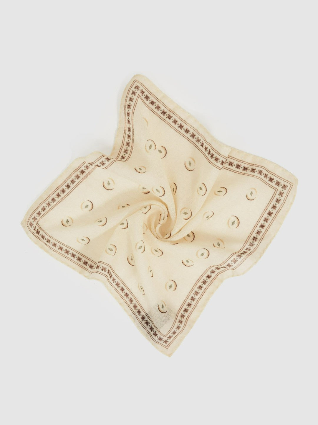 Wool Motif Print Pocket Square Off White | Mens