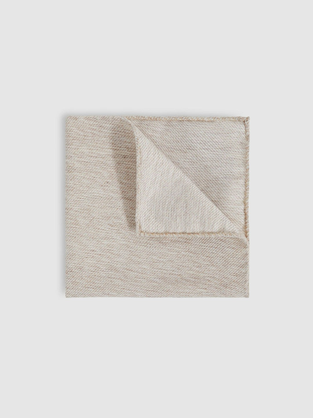 Wool Silk Textured Pocket Square Oatmeal | Mens