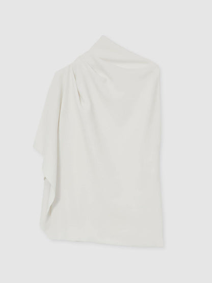 One-Shoulder Draped Top Ivory | Womens