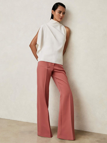 One-Shoulder Draped Top Ivory | Womens