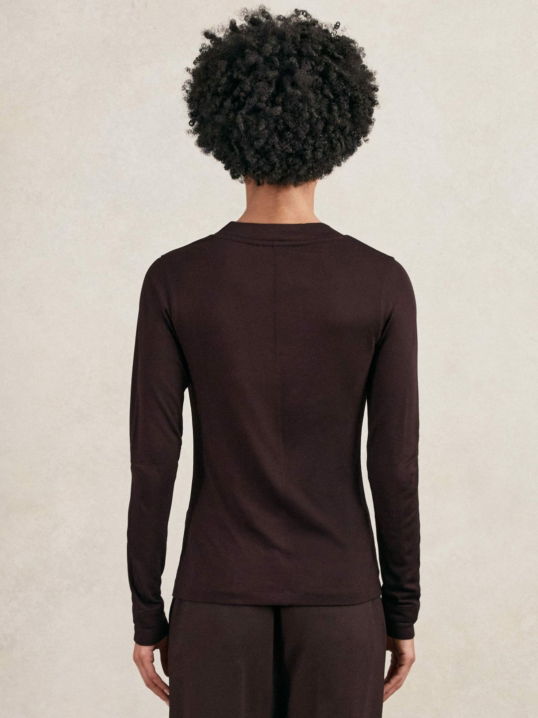 Jersey V-Neck Top Plum | Womens