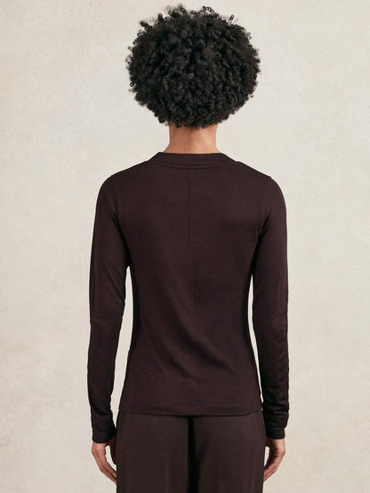 Jersey V-Neck Top Plum | Womens