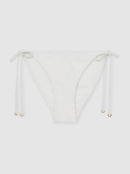 Side Tie Bikini Bottoms White | Womens