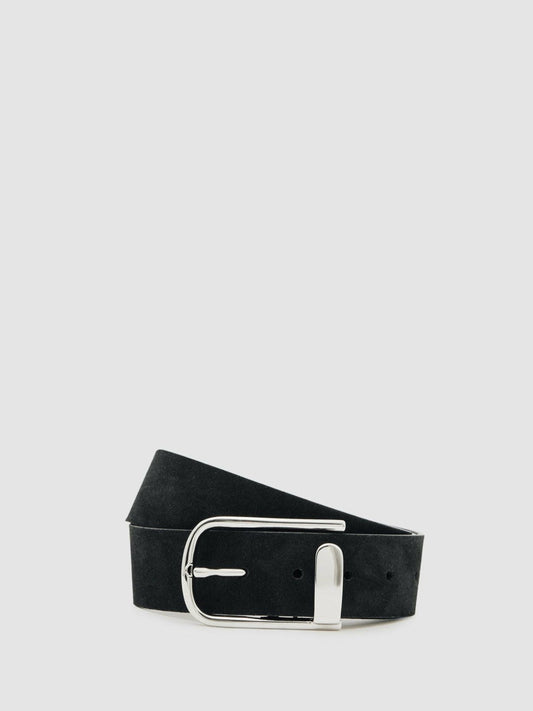 Suede Half-Keeper Belt Black | Womens