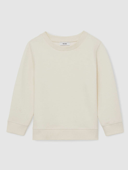 13-14 yrs Cotton-Blend Textured Sweatshirt Off White | Children