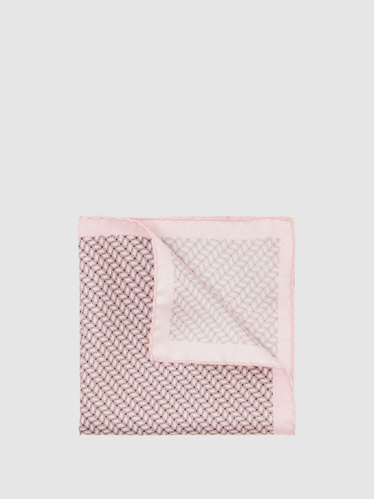 Geo Chain Detail Pocket Square Soft Pink | Mens