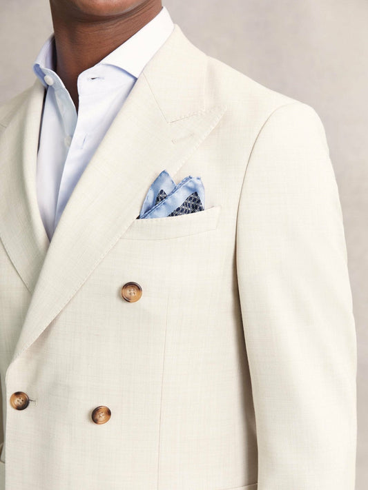 Geo Chain Detail Pocket Square Navy | Mens