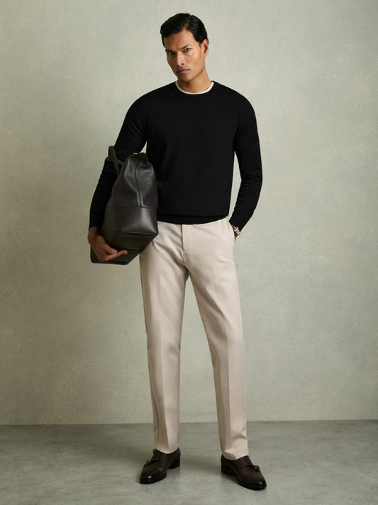 Pack of Two Merino Wool Jumpers Black | Mens