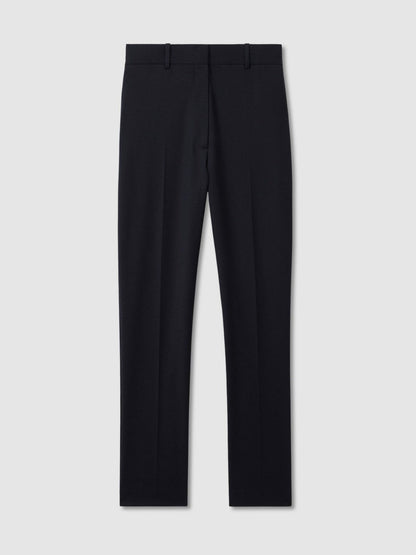 Wool-Blend Tailored Flared Suit Trousers Navy | Womens