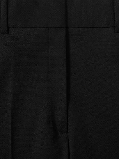Wool-Blend Tailored Flared Suit Trousers Black | Womens