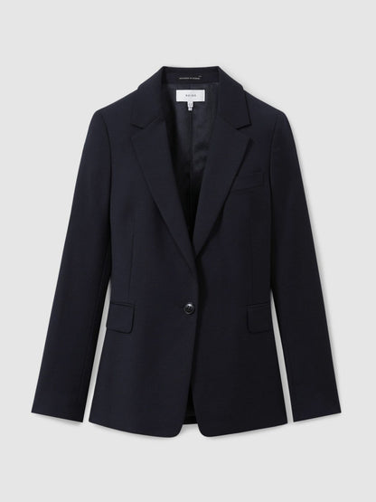 Petite Single Breasted Suit Blazer Navy | Womens