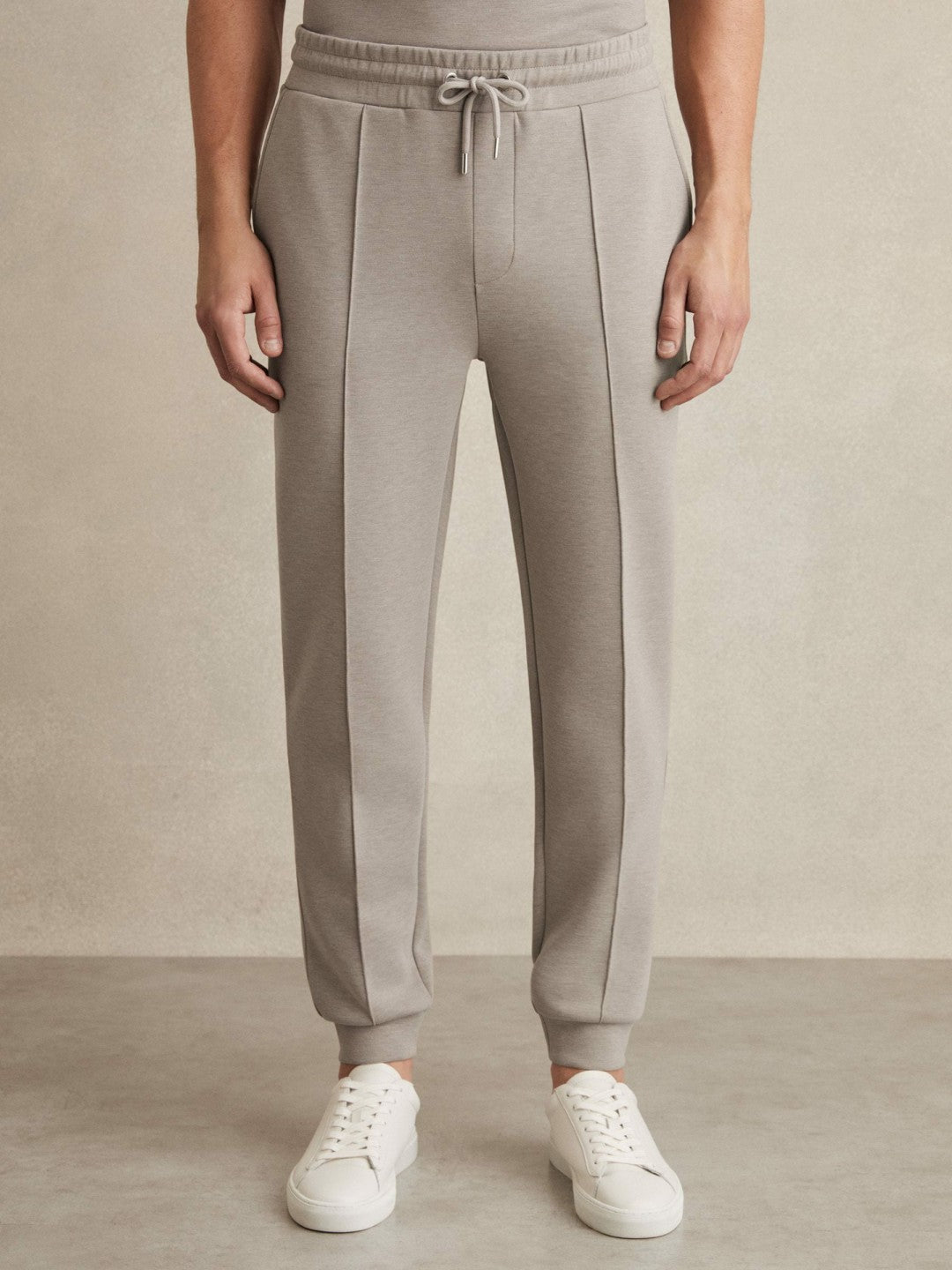 Drawstring Jersey Joggers Taupe | Mens