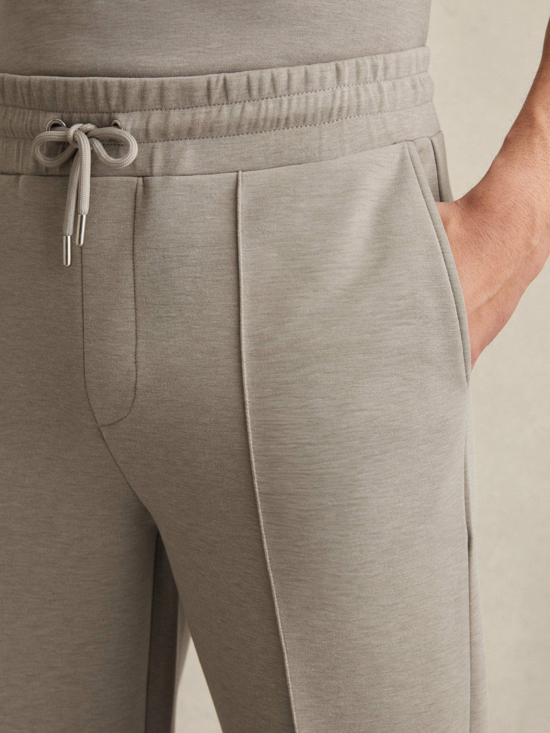Drawstring Jersey Joggers Taupe | Mens