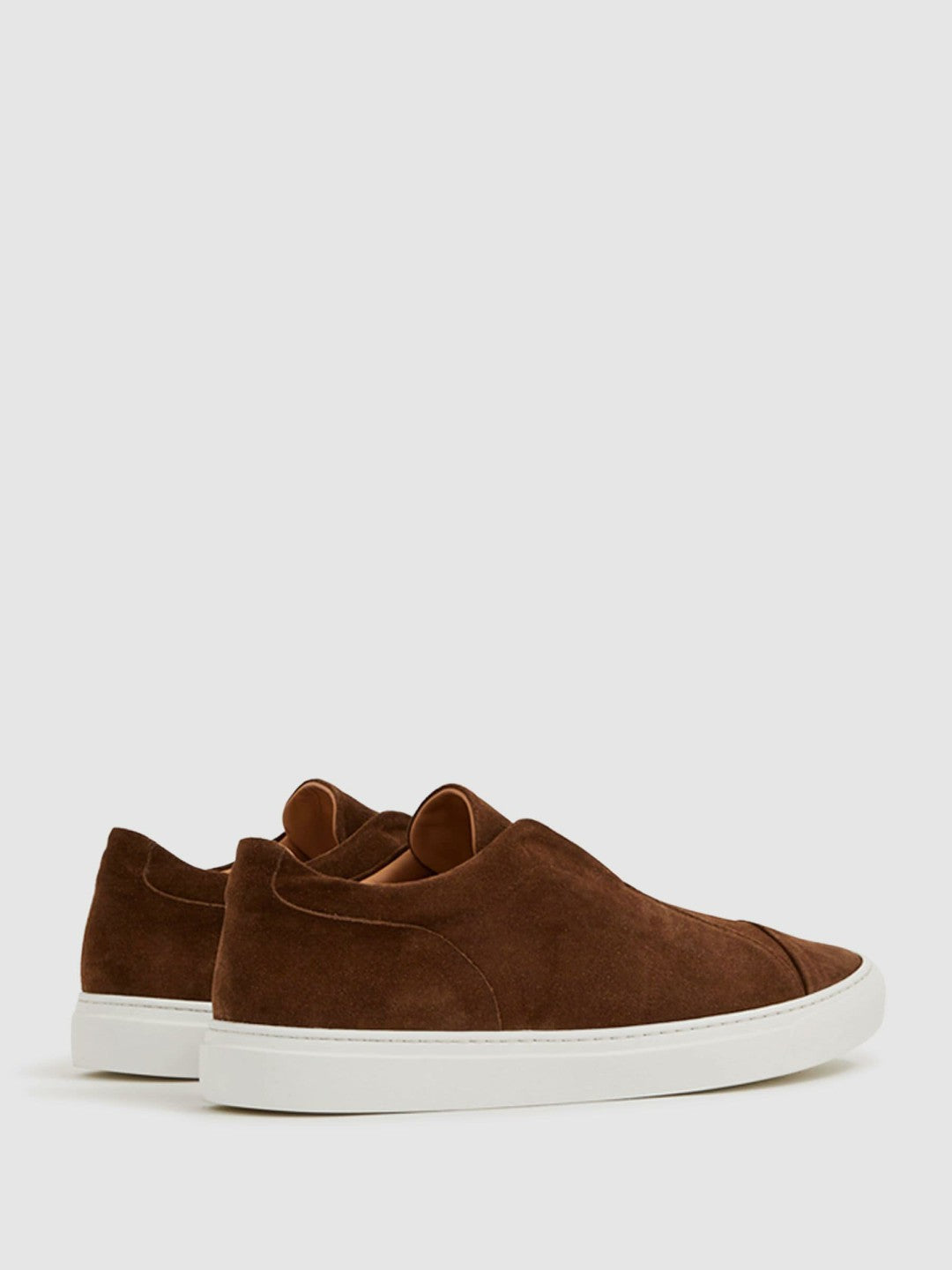 Harrys London Suede Slip On Trainers Dark Bark Brown | Mens
