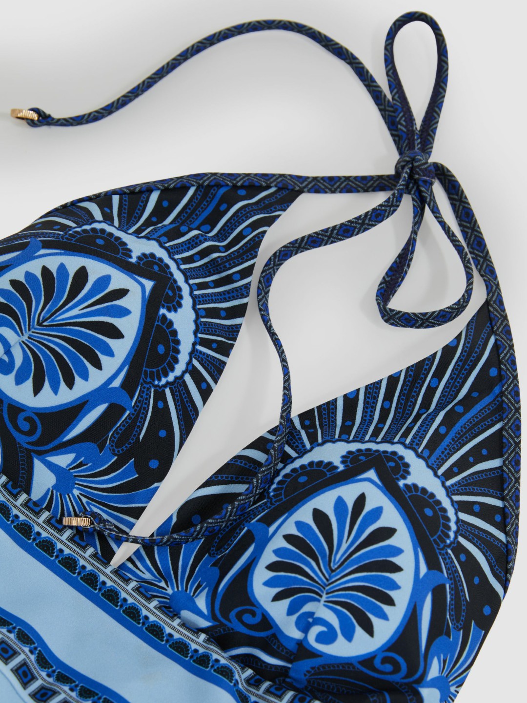 Halterneck Printed Swimsuit Blue | Womens