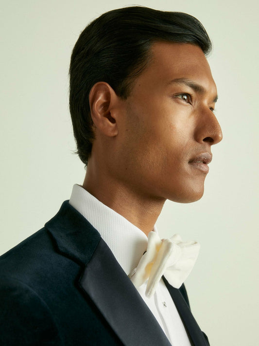 Velvet Bow Tie Ivory | Mens