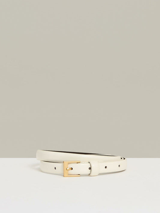 Thin Leather Belt Off White | Womens