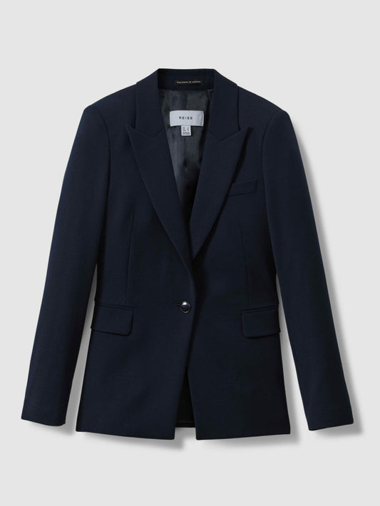 Tailored Single Breasted Suit Blazer Navy | Womens