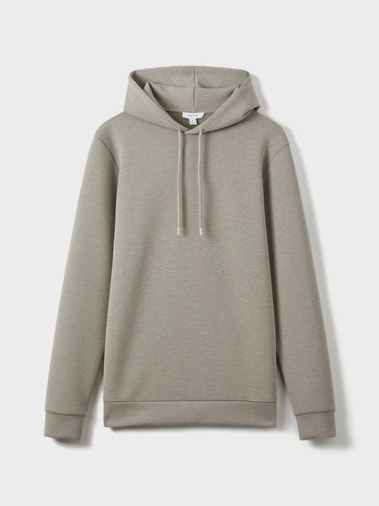 Interlock Jersey Drawstring Hoodie Taupe | Mens
