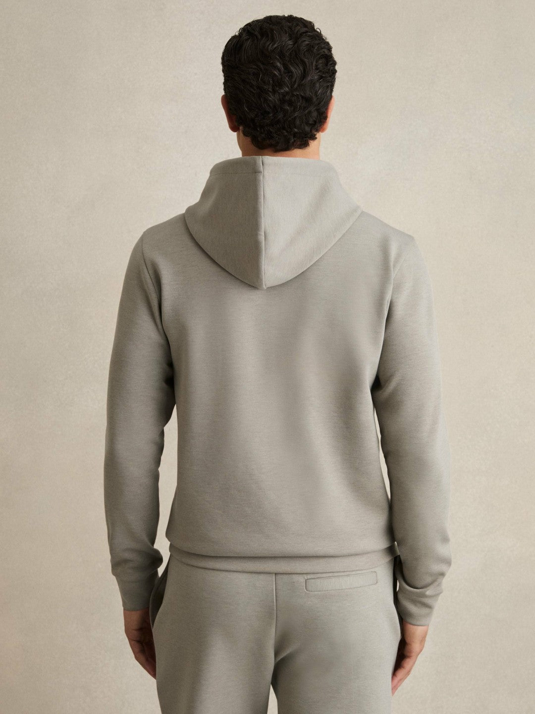Interlock Jersey Drawstring Hoodie Taupe | Mens